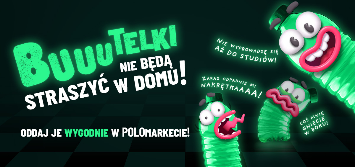 Baner promujący oddawanie butelek i puszek